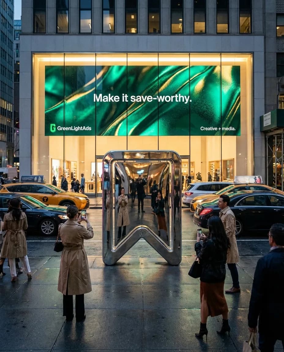 GreenLightAds billboard reading Make it save-worthy